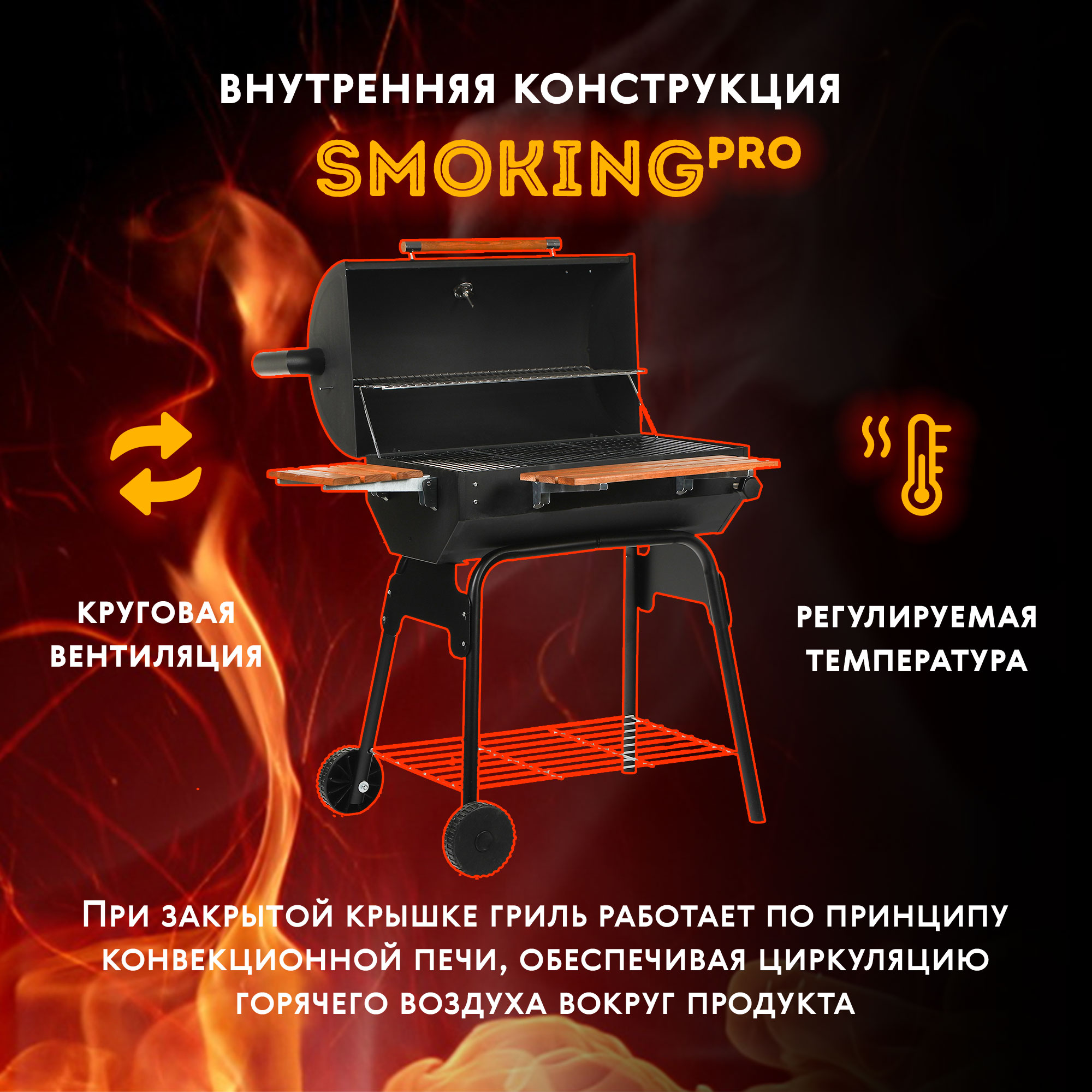 фото Гриль угольный favilla bbq grillord 75 102х70х108 см