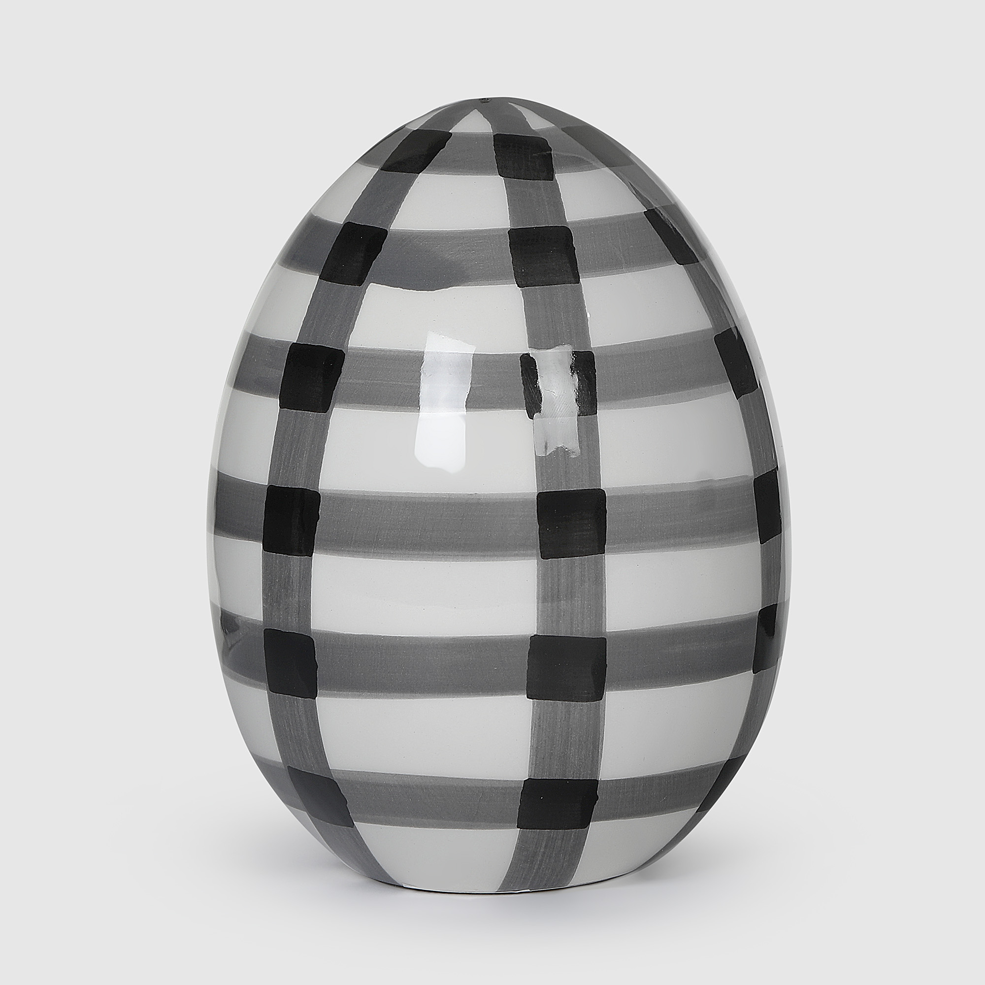 Яйцо Dekor pap черно-белое керамическое 11,9х16,4 см, цвет черный