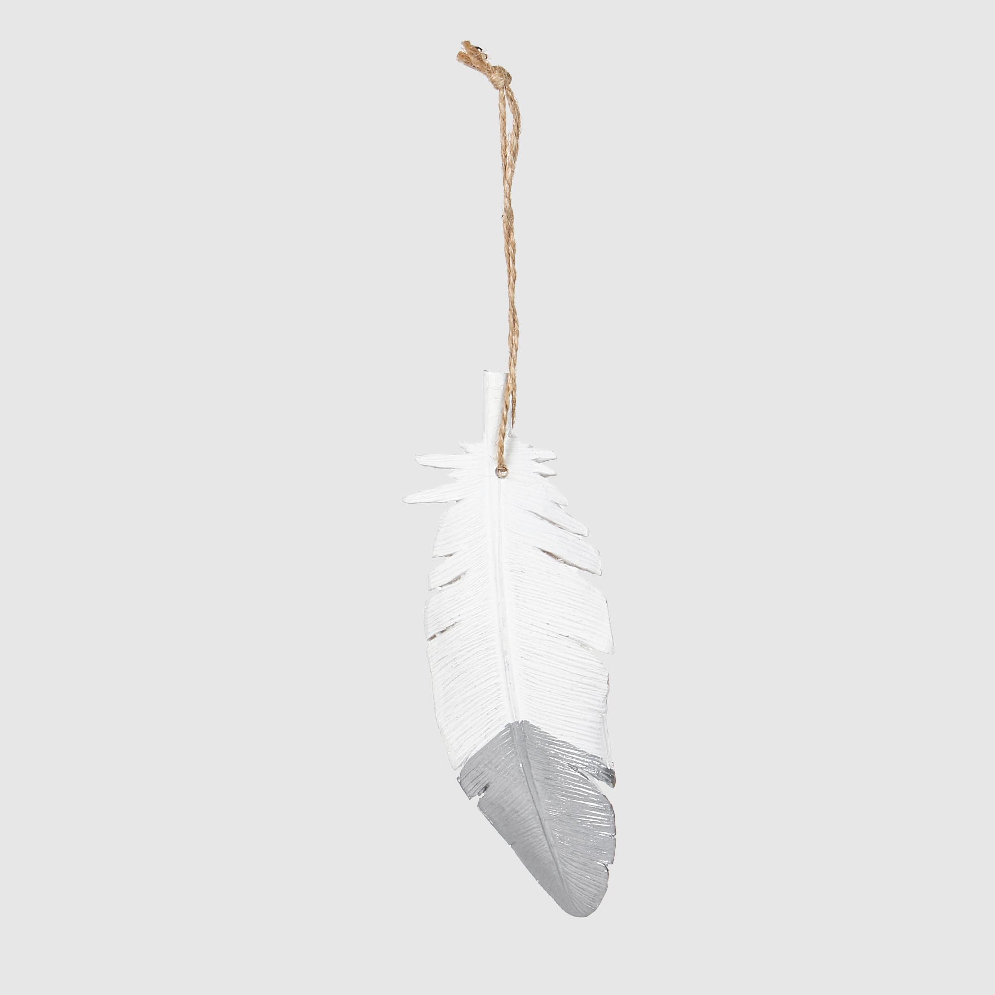 Листок Dekor pap декоративный бело-серебристый 14х5х2 см, цвет белый