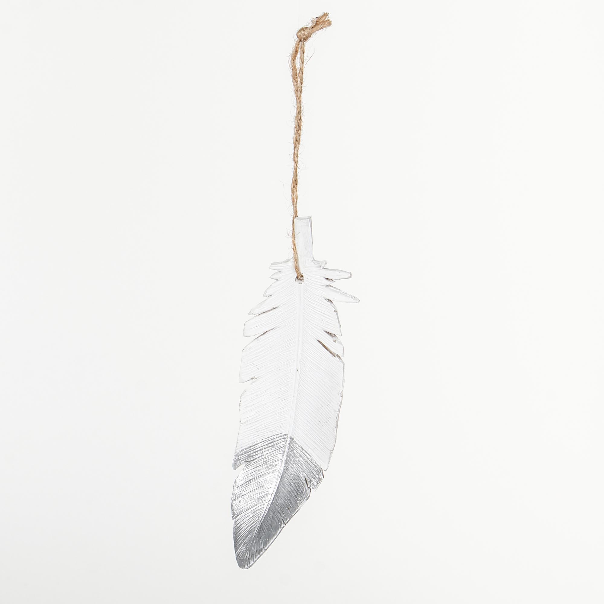 Листок Dekor pap декоративный бело-серебристый 14х5х2 см, цвет белый - фото 2