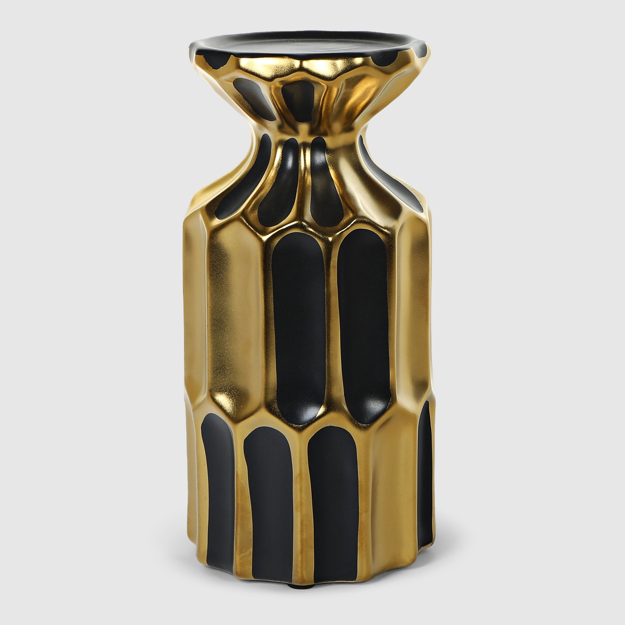 

Ваза Dekor pap керамическая 10х10х20 см, Черный;золотой