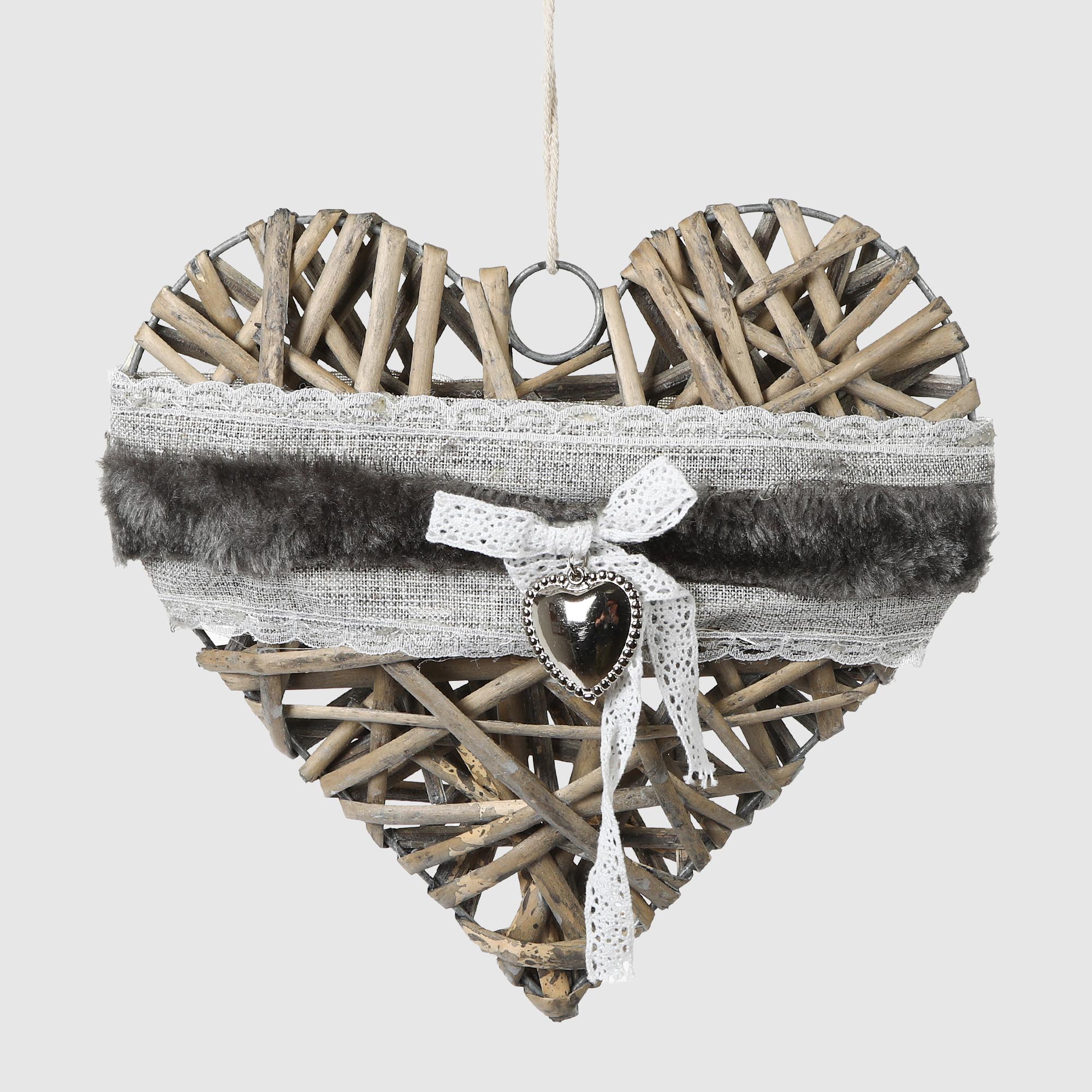 Подвеска Dekor pap декоративная сердце, цвет коричневый