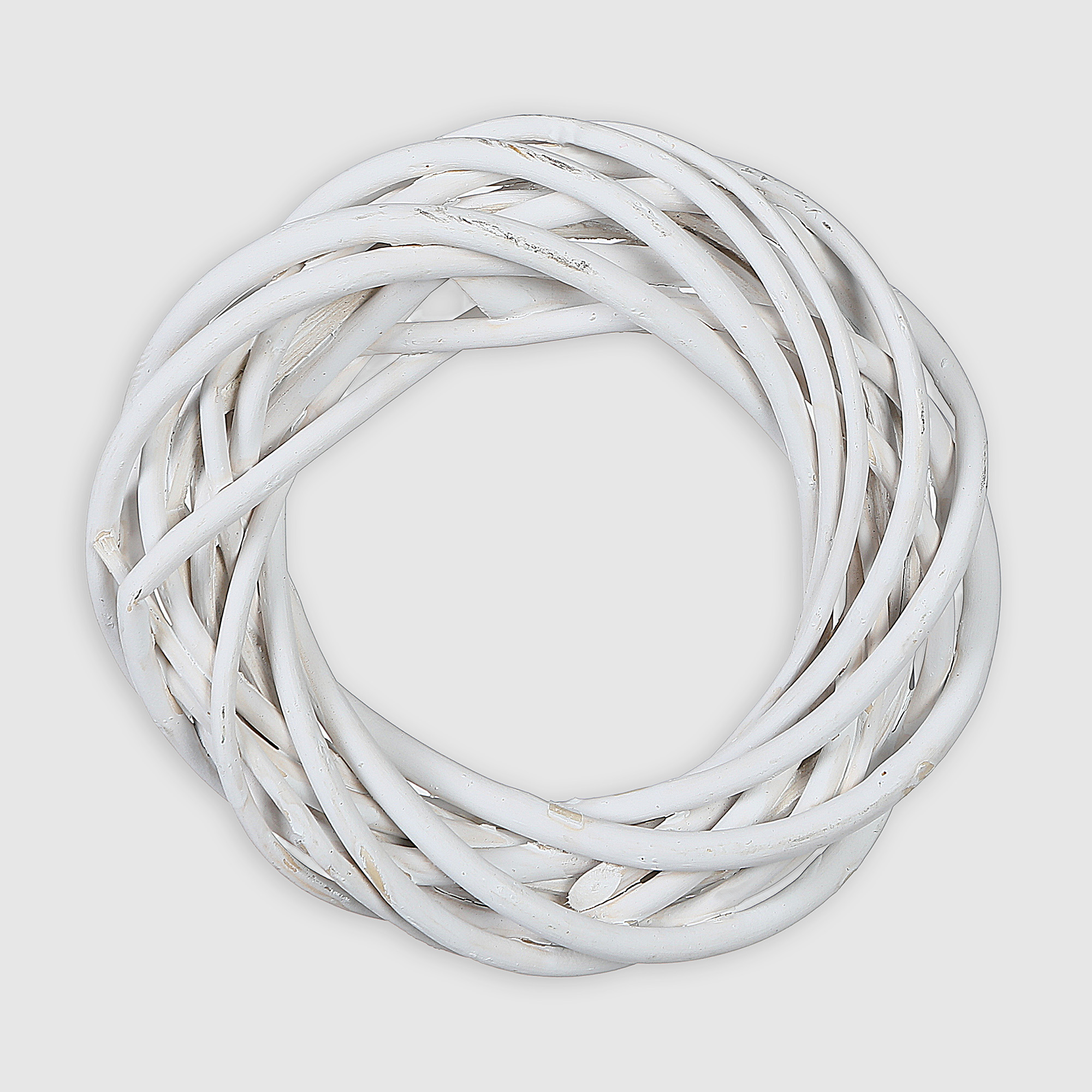 Венок Dekor pap из ивовых прутьев декоративный 15 см, цвет белый
