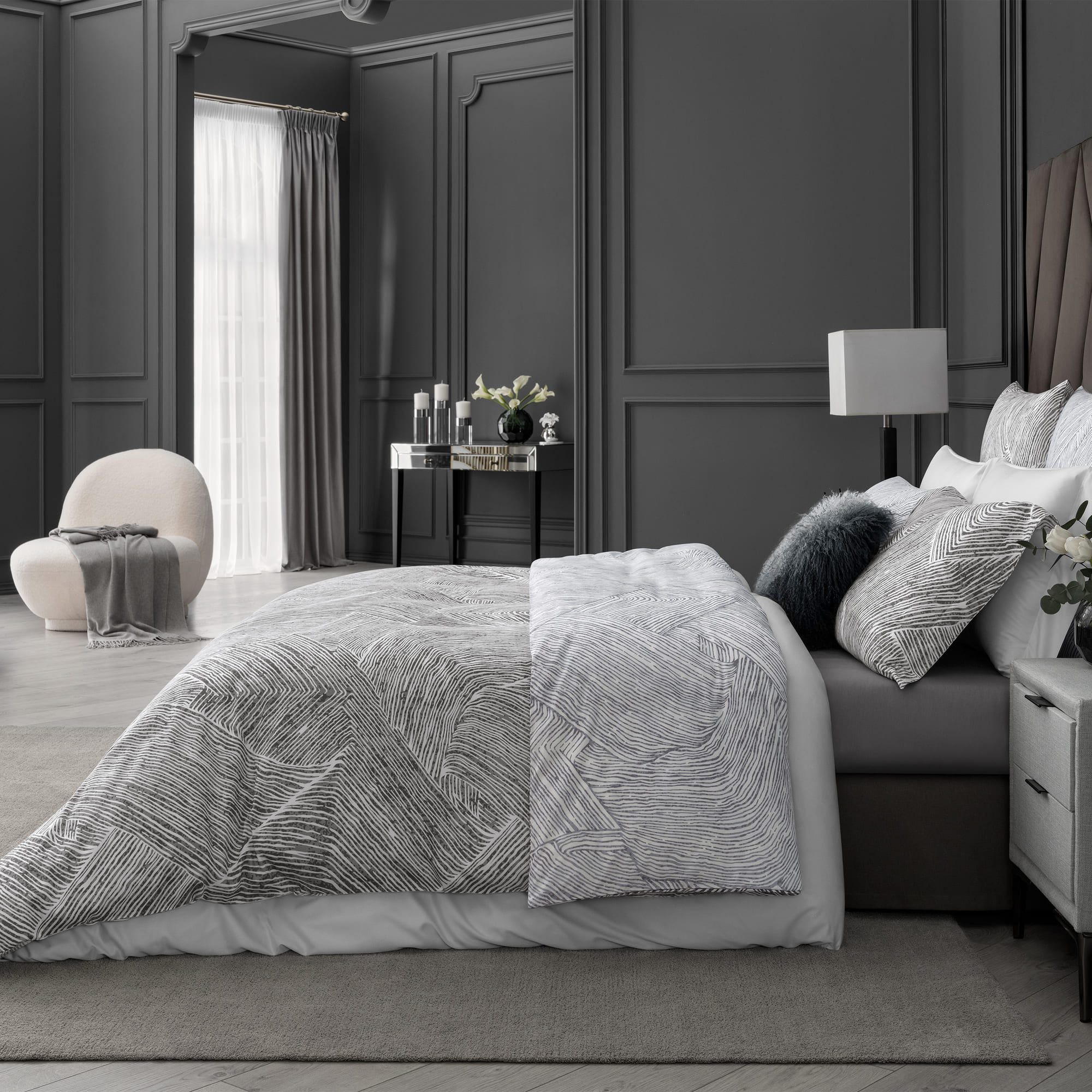 Комплект постельного белья Togas Ферранте серый Двуспальный кинг сайз, размер Кинг сайз - фото 3