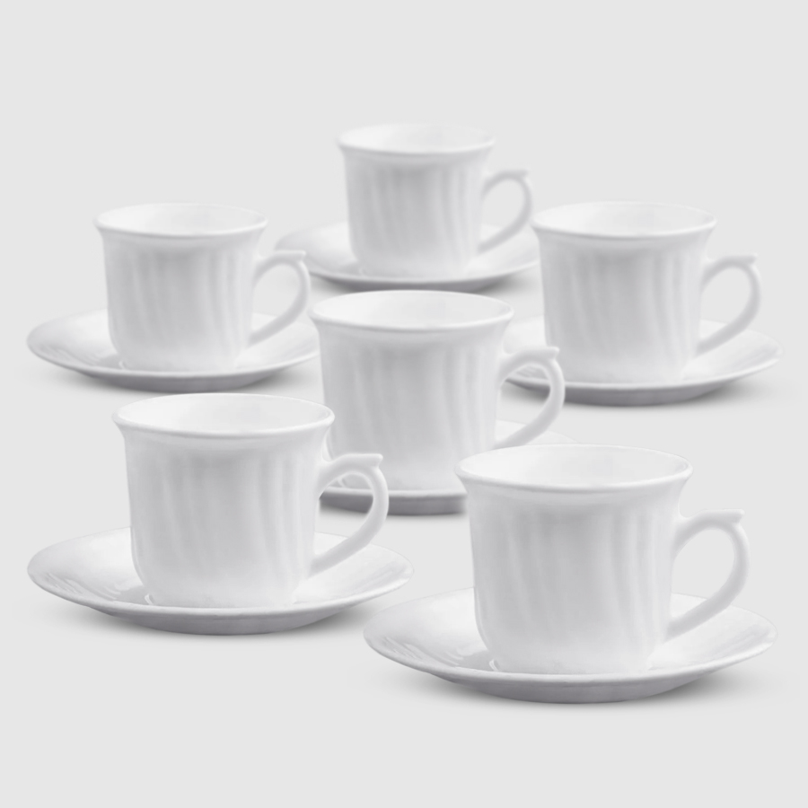 Набор чайный Кулинарк Тюльпан белый 6 персон 12 предметов - фото 2