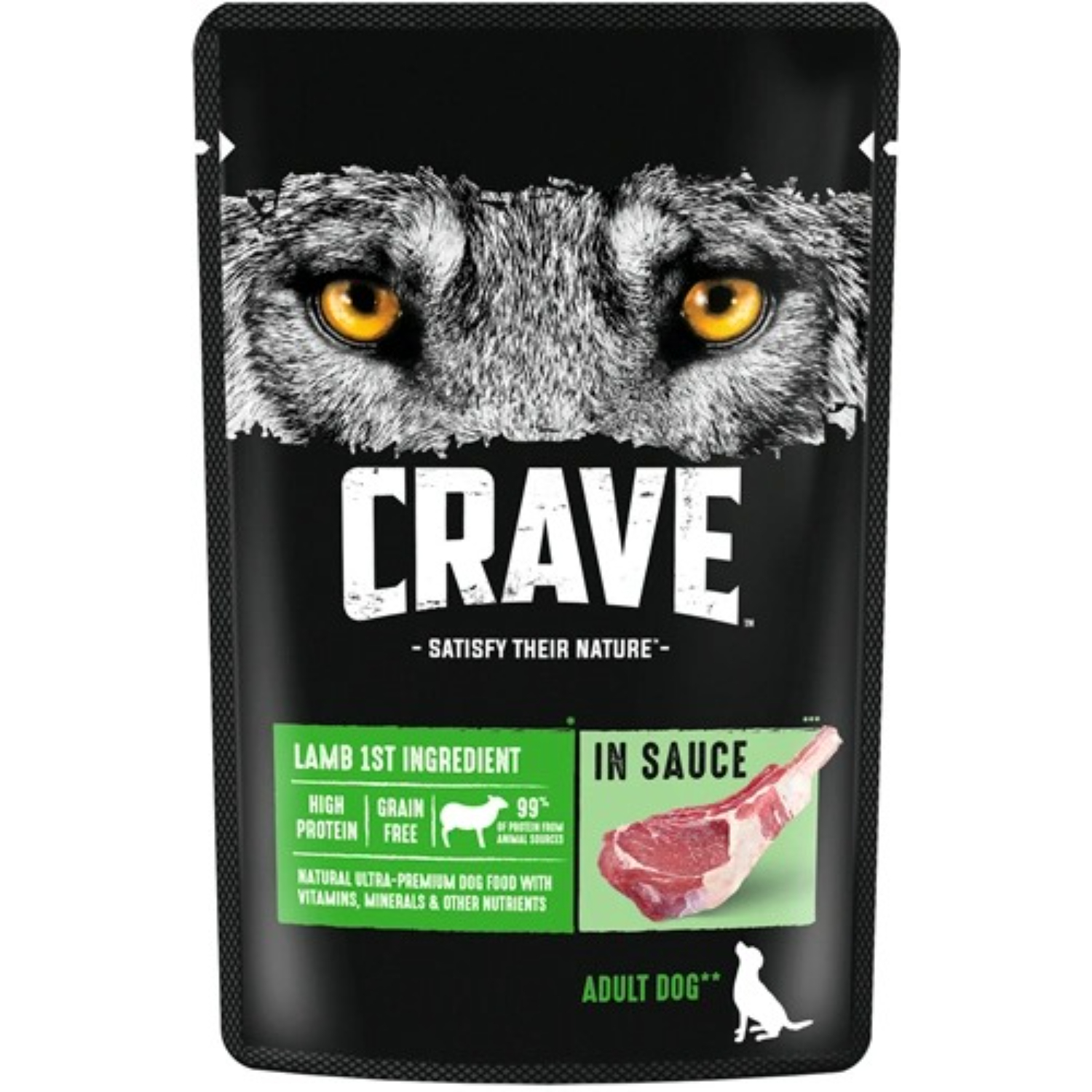 Корм Crave для собак ягнёнок в соусе пауч 85 г 118₽
