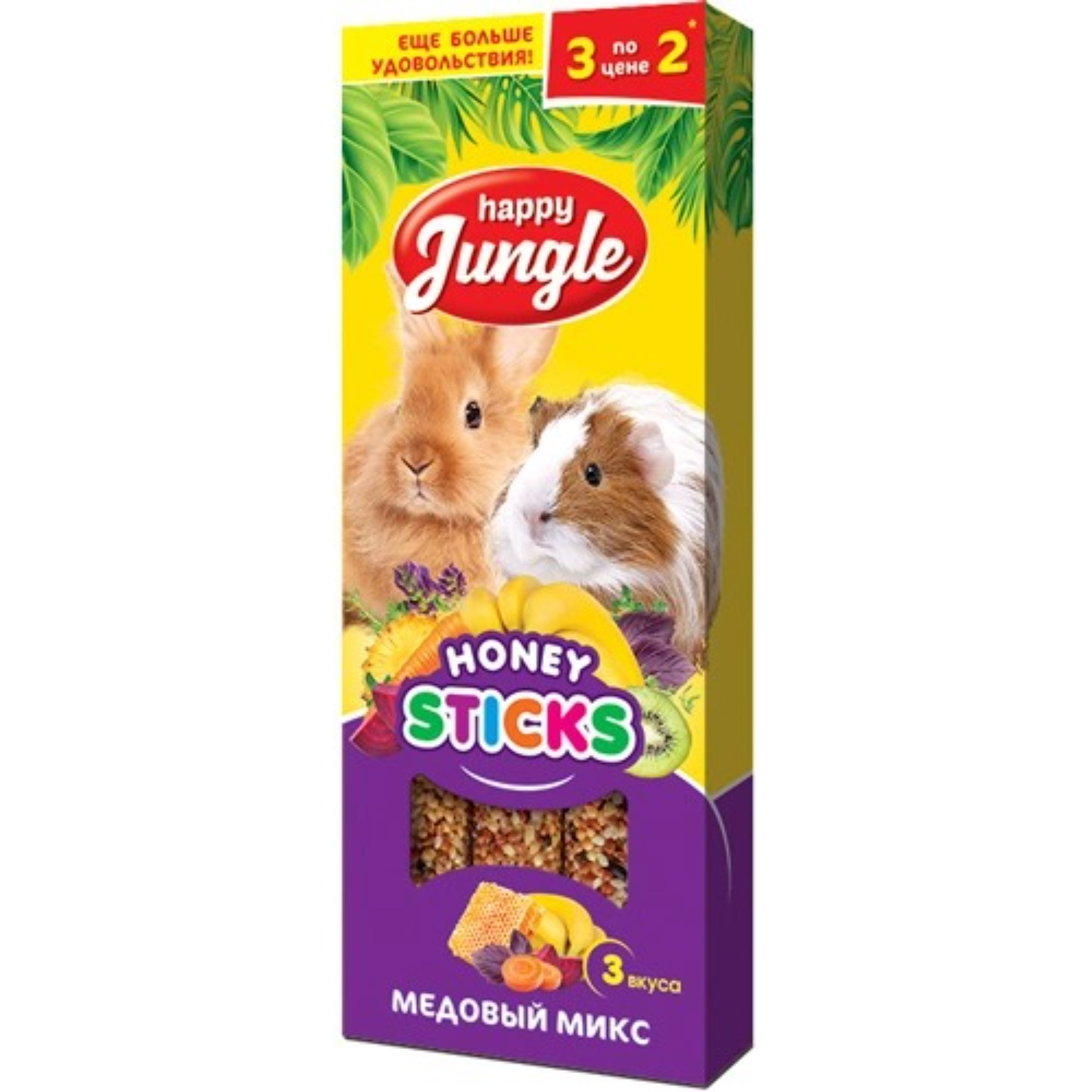 Лакомство для крупных грызунов Happy Jungle микс 3 шт 259₽
