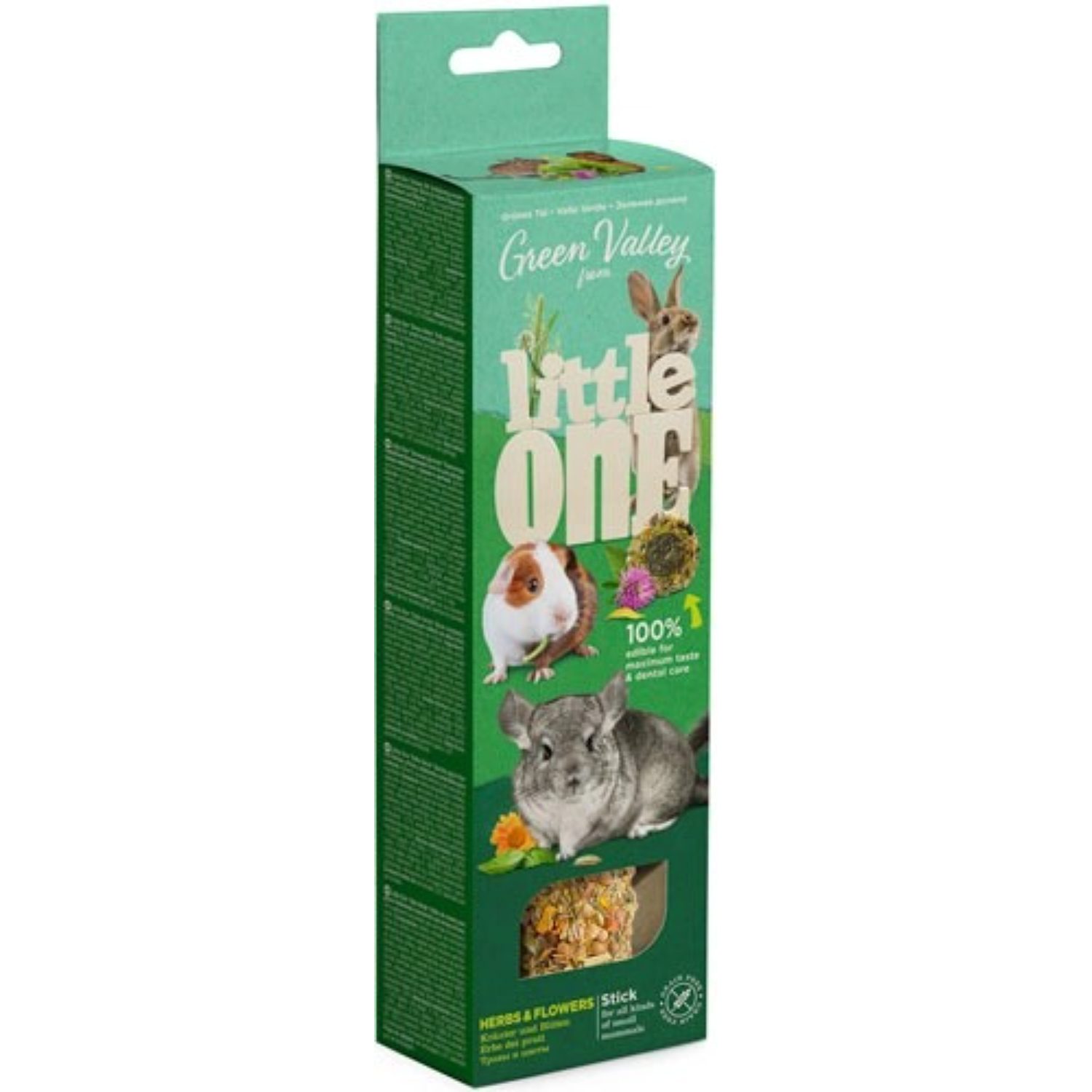 Лакомство для грызунов LITTLE ONE беззерновая палочка для декоративных животных травы и цветы 160 г 349₽