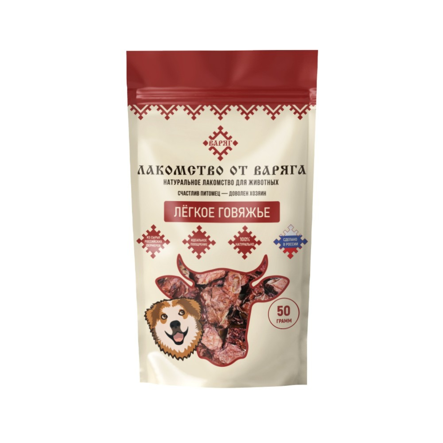 Лакомство для собак Варяг легкое говяжье 50 г 309₽