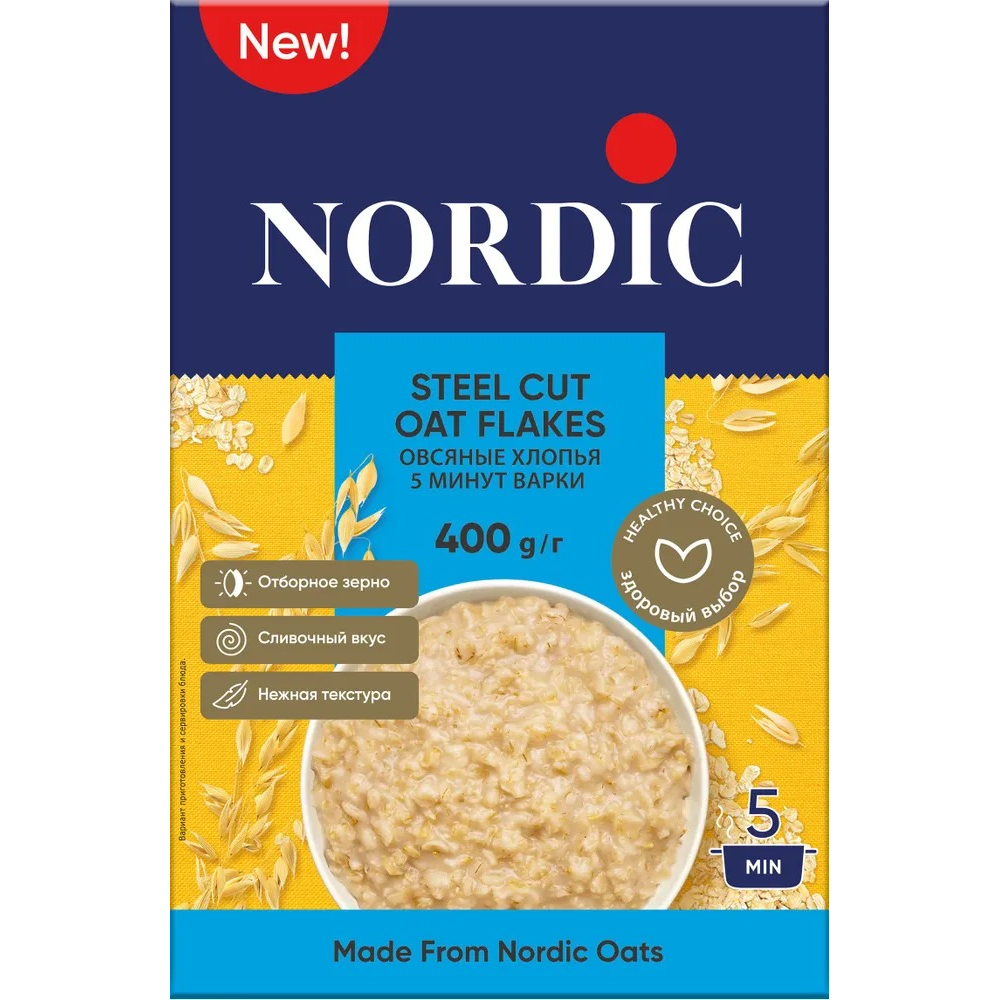 Хлопья Nordic овсяные 5 минут варки 400 г 159₽