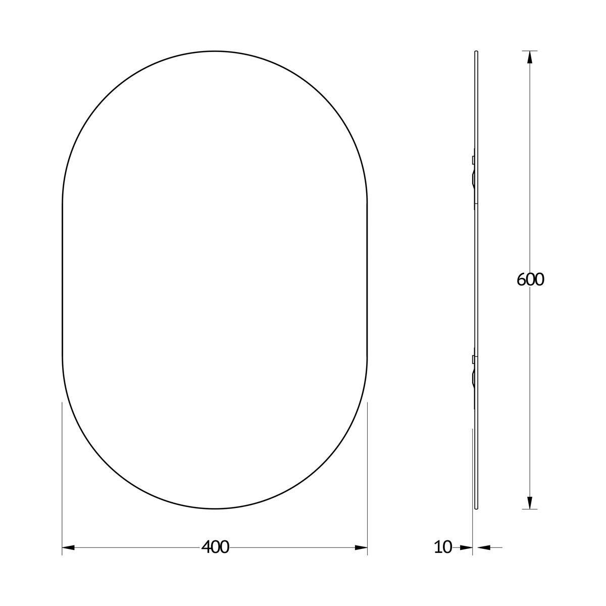 Зеркало Evoform с черной окантовкой 40x60 см Вид№2