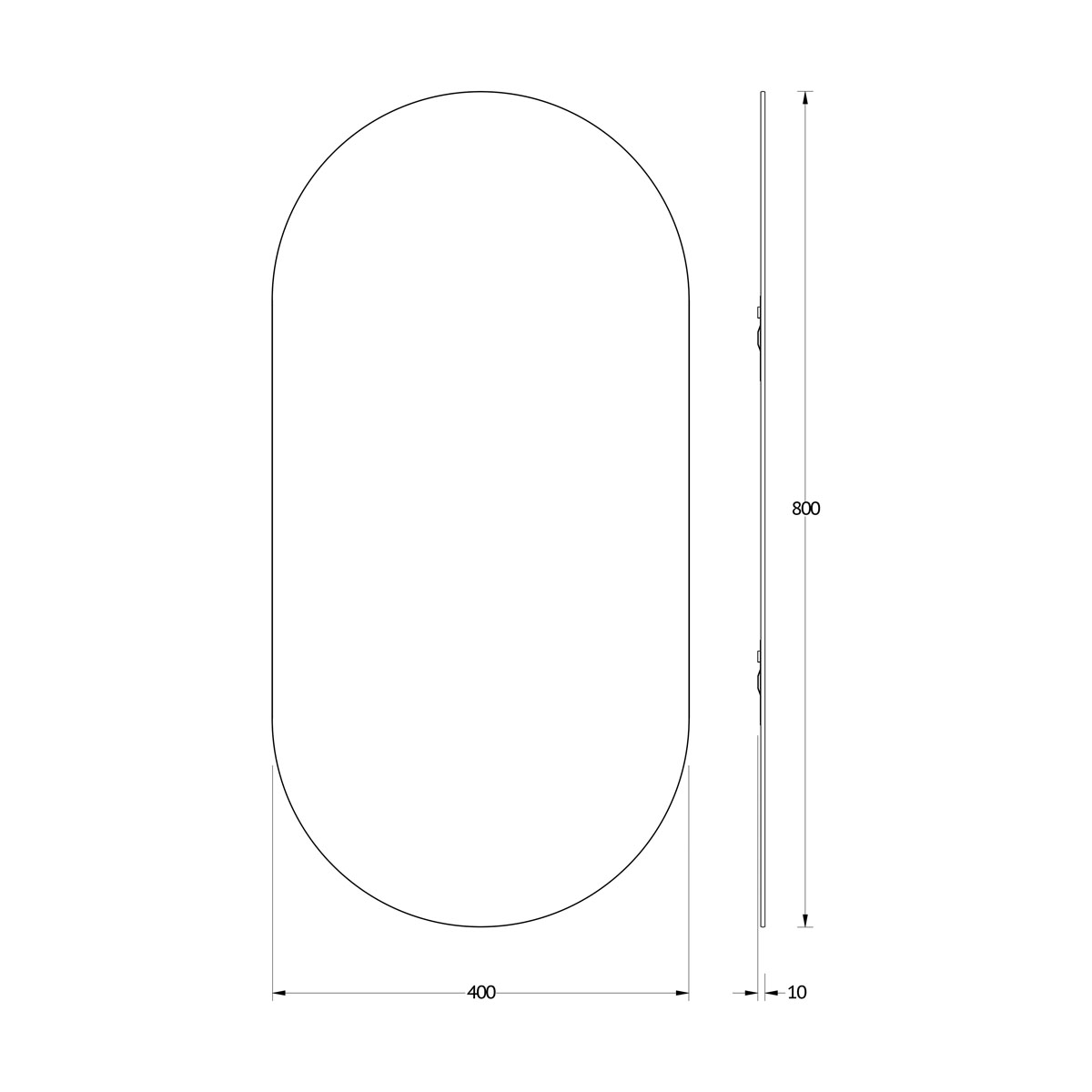 Зеркало Evoform с черной окантовкой 40x80 см Вид№2