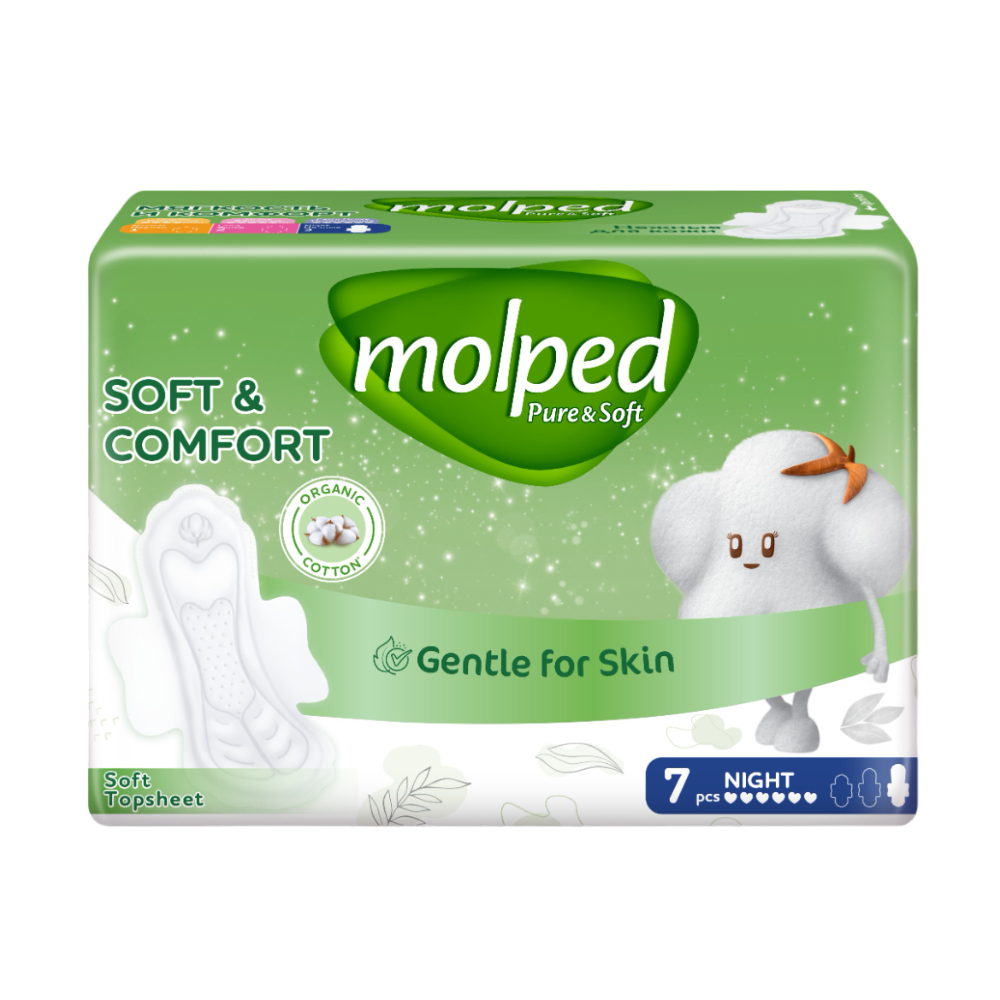 Прокладки женские гигиенические Molped Pure & soft Night 7 шт