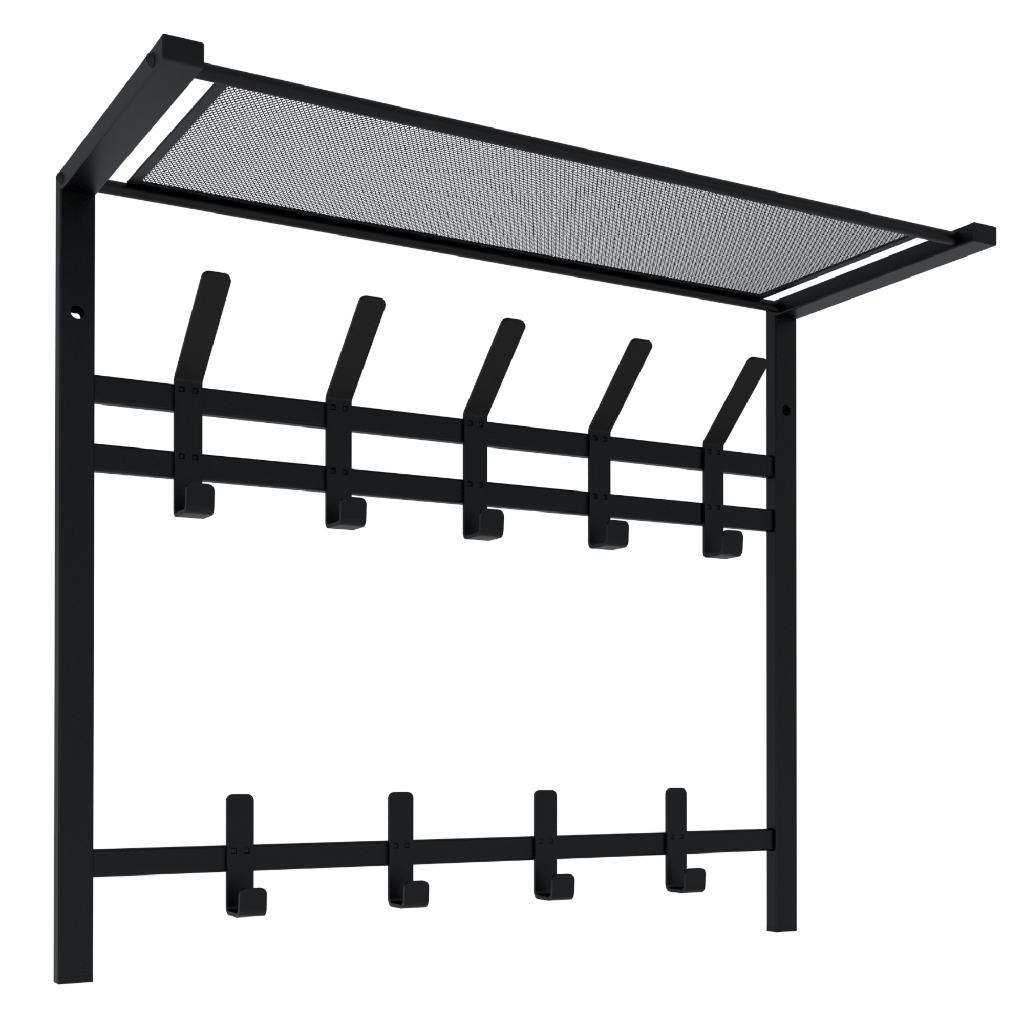 Вешалка с полкой ЗМИ Торонто 22 двухъярусная чёрная