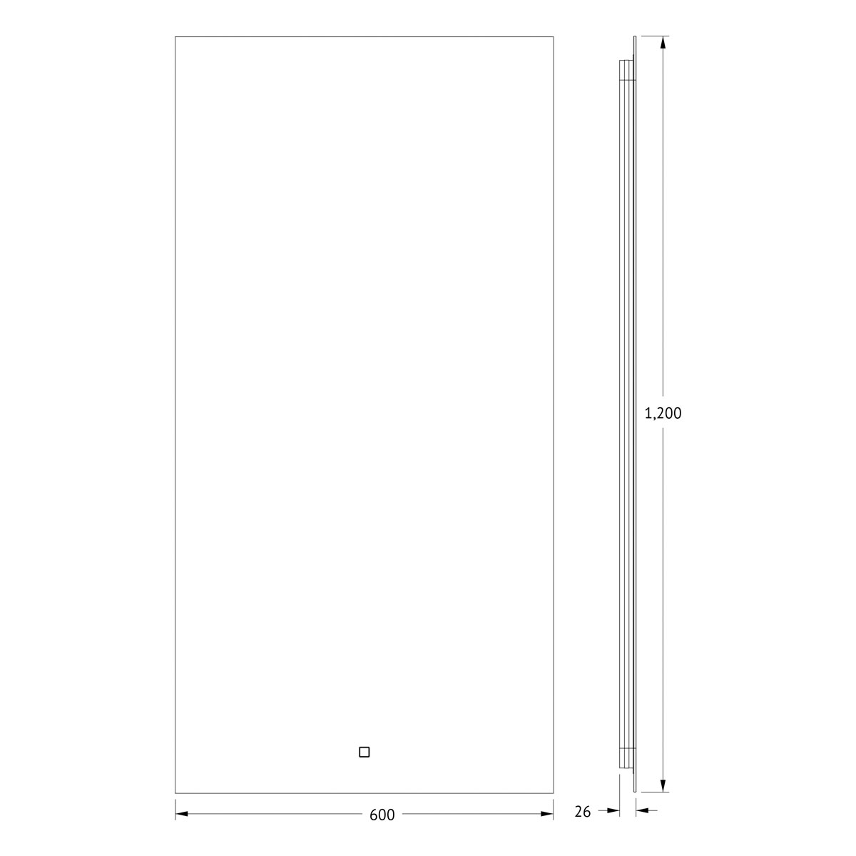 Зеркало Defesto led 34w теплый свет glow 60х120 см Вид№2