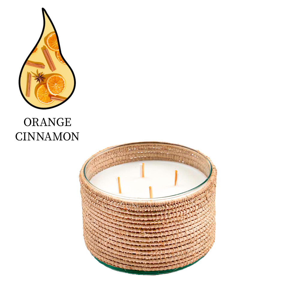 Аромасвеча Nour Bougie Alterna Orange cinnamon бежевая 1750 г