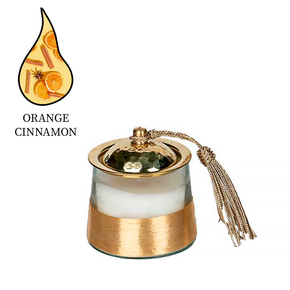 Аромасвеча Nour Bougie Conika Orange cinnamon золото 156 г