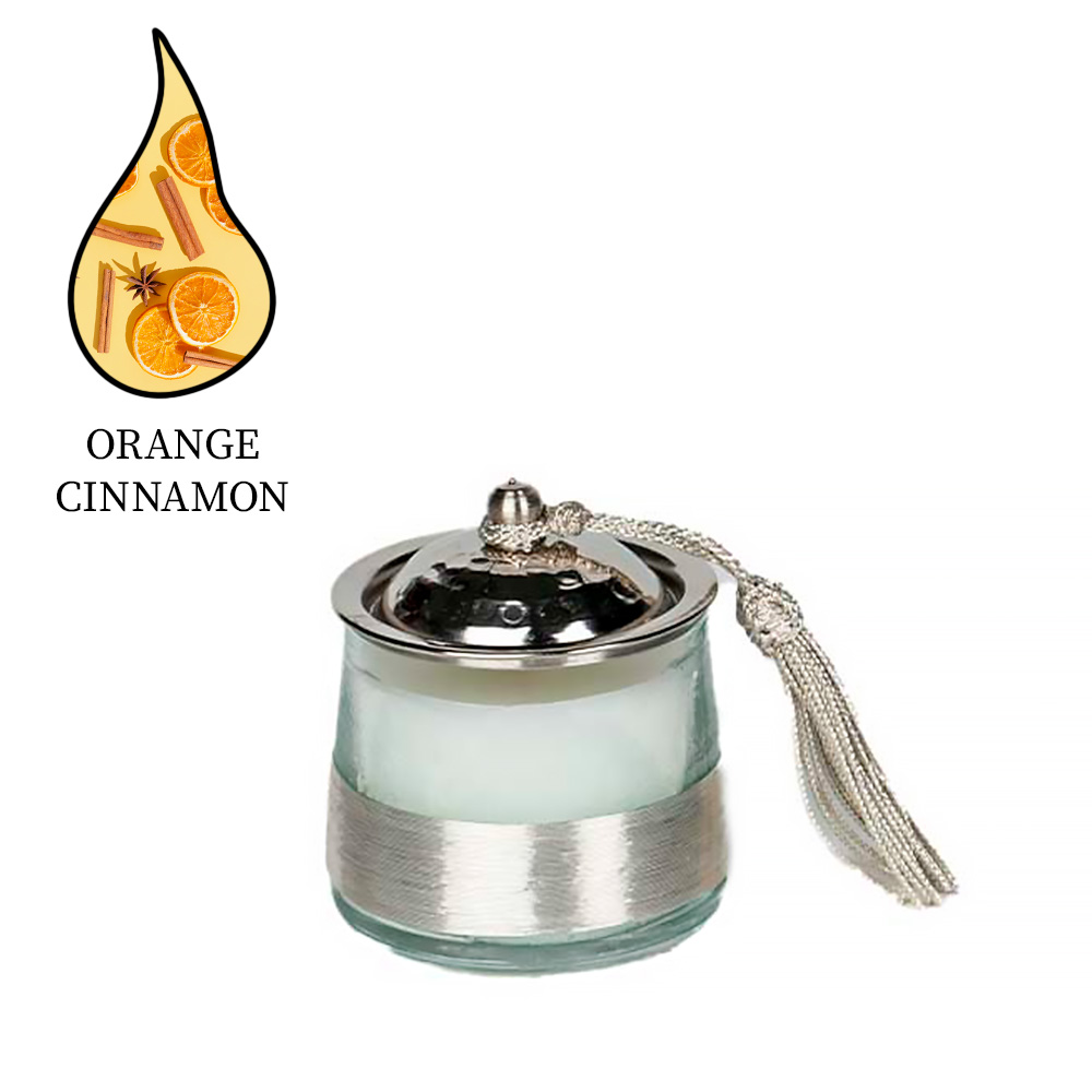 Аромасвеча Nour Bougie Conika Orange cinnamon серебро 156 г