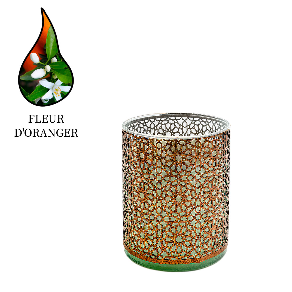 Аромасвеча Nour Bougie Mosaica Fleur d’oranger бронза 2400 г