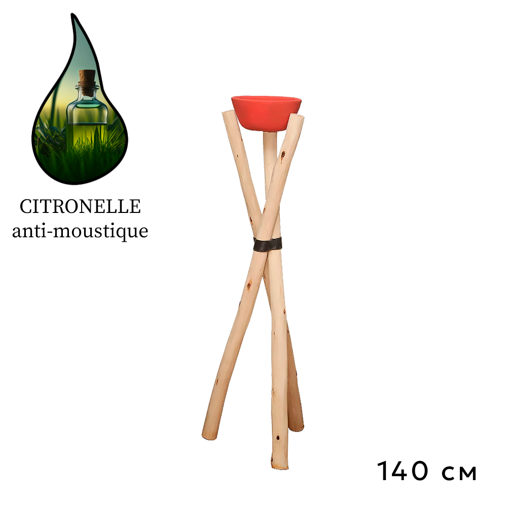 Аромасвеча Nour Bougie Terra Citronelle anti-moustique керамика 11 кг 140 см бамбук