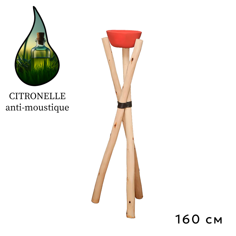 Аромасвеча Nour Bougie Terra Citronelle anti-moustique керамика 12 кг 160 см бамбук