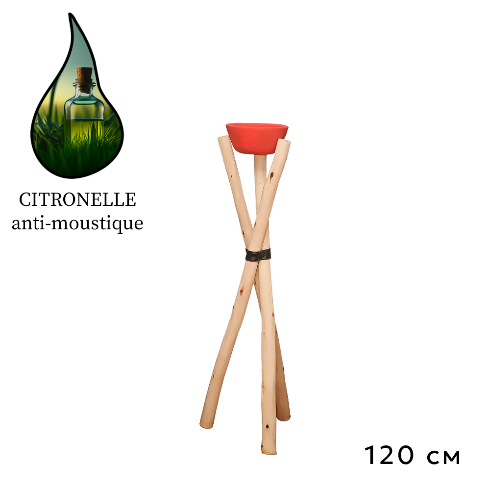 Аромасвеча Nour Bougie Terra Citronelle anti-moustique керамика 7 кг 120 см бамбук