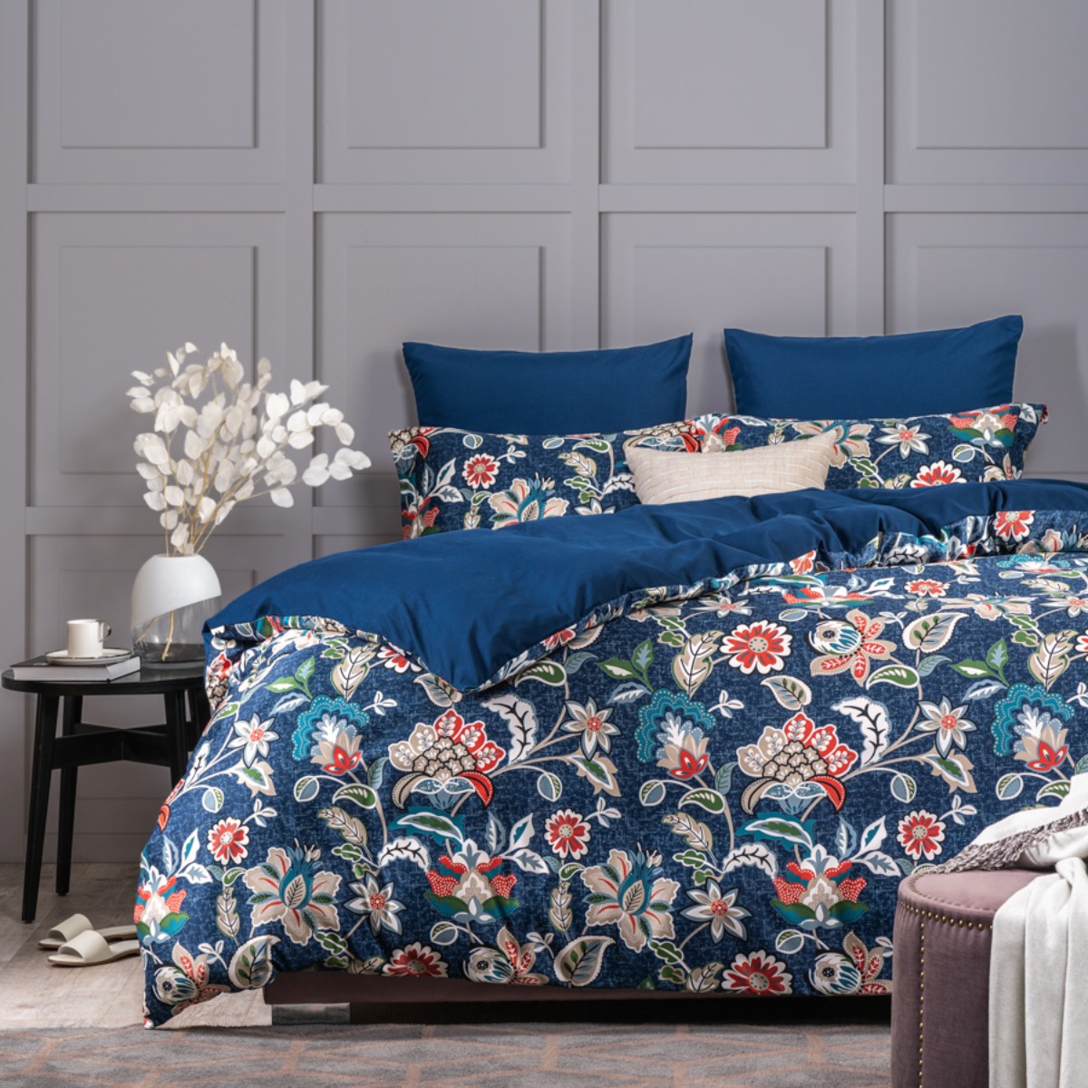 

Комплект постельного белья Cassia Эйли Семейный, Синий