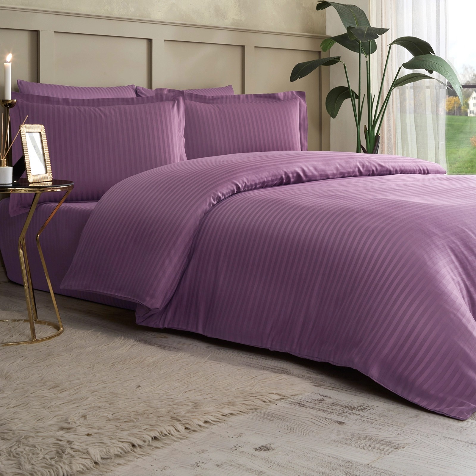 

Комплект постельного белья Ozdilek Полуторный deco rose line сатин, Фиолетовый
