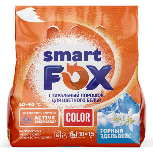 Порошок для стирки Smart Fox Горный эдельвейс 1,5 кг