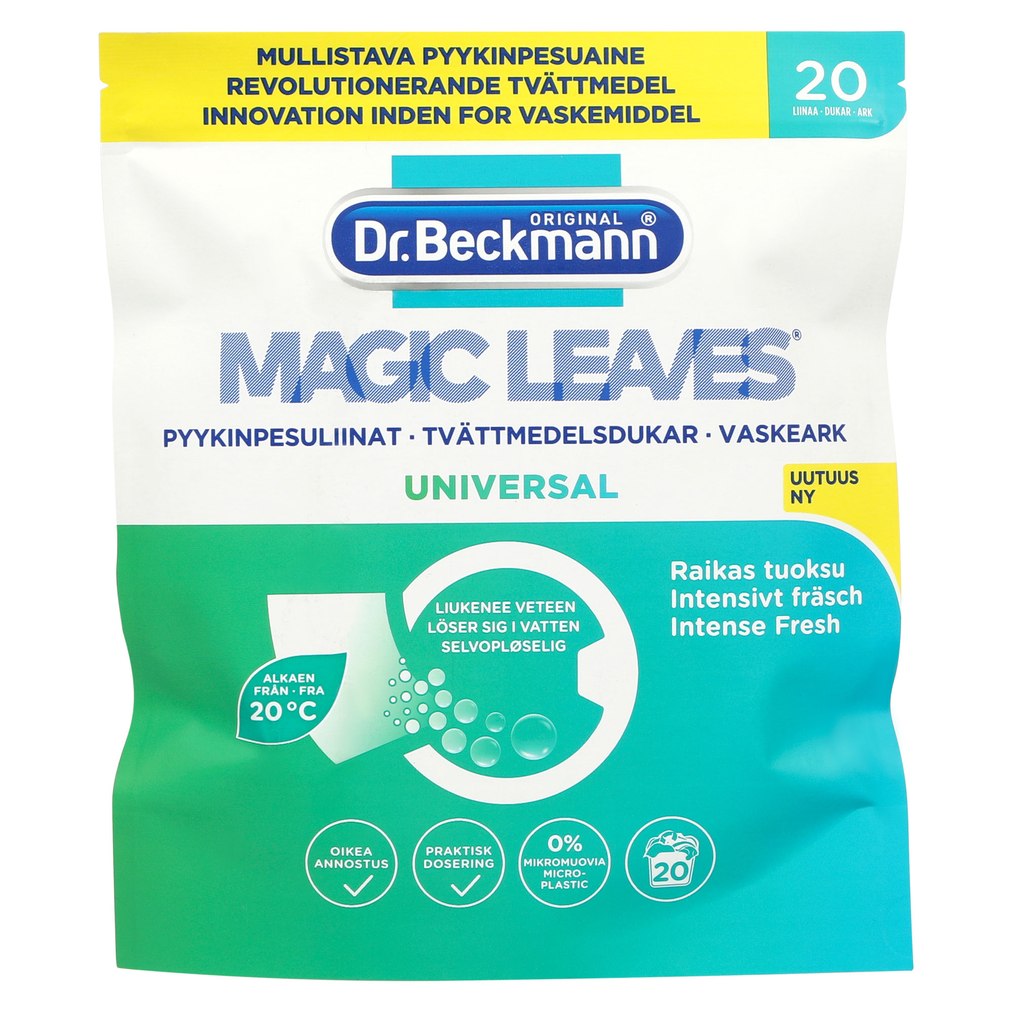 Средство для стирки Dr. Beckmann Magic leaves в пластинах 20 шт