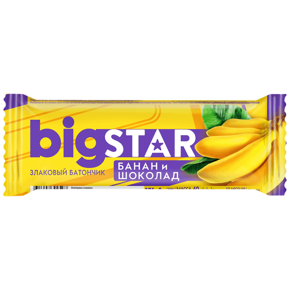 Батончик Big star злаковый банан и шоколад 40 г 69₽