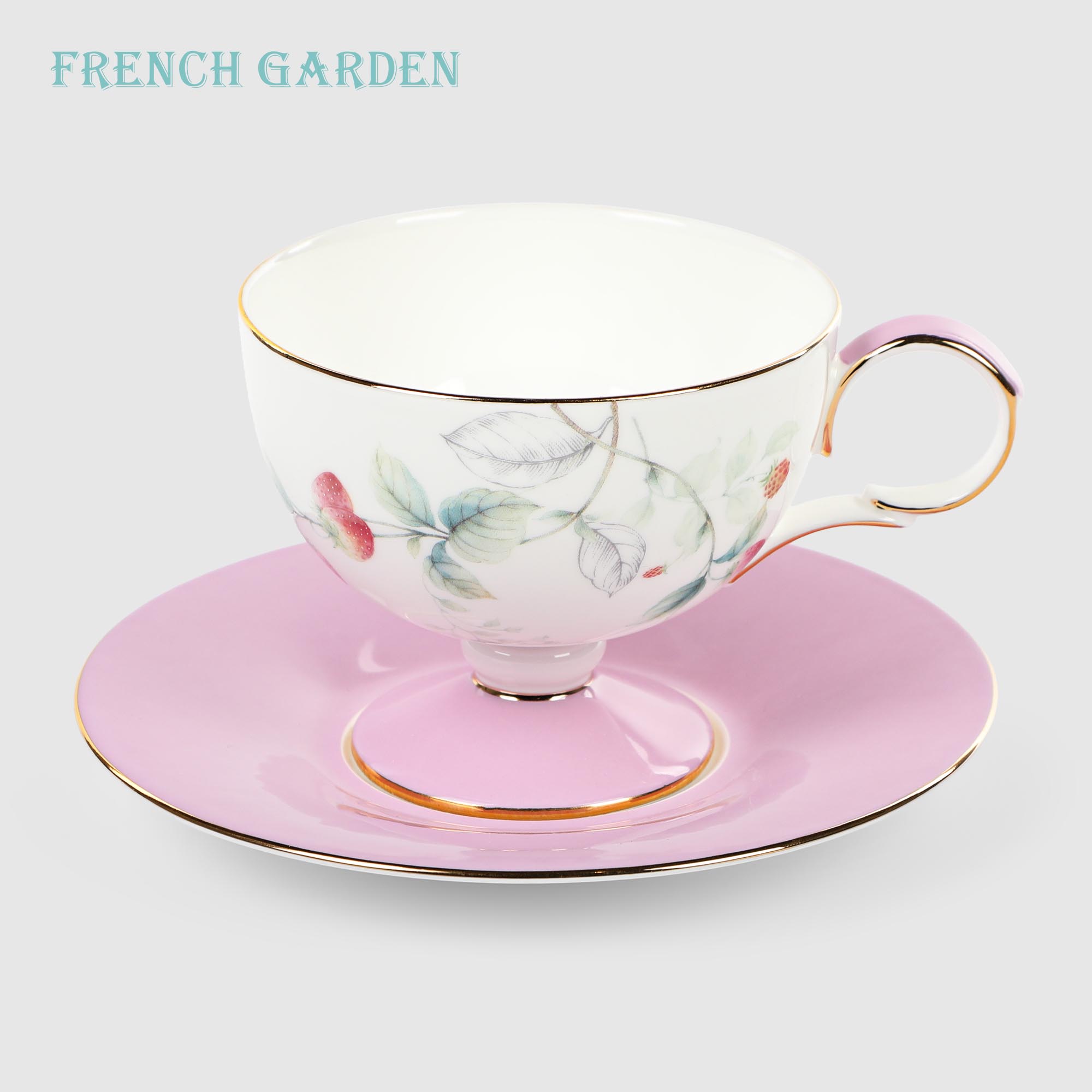 Пара чайная French garden Шиповник чашка 220 мл, блюдце 15 см