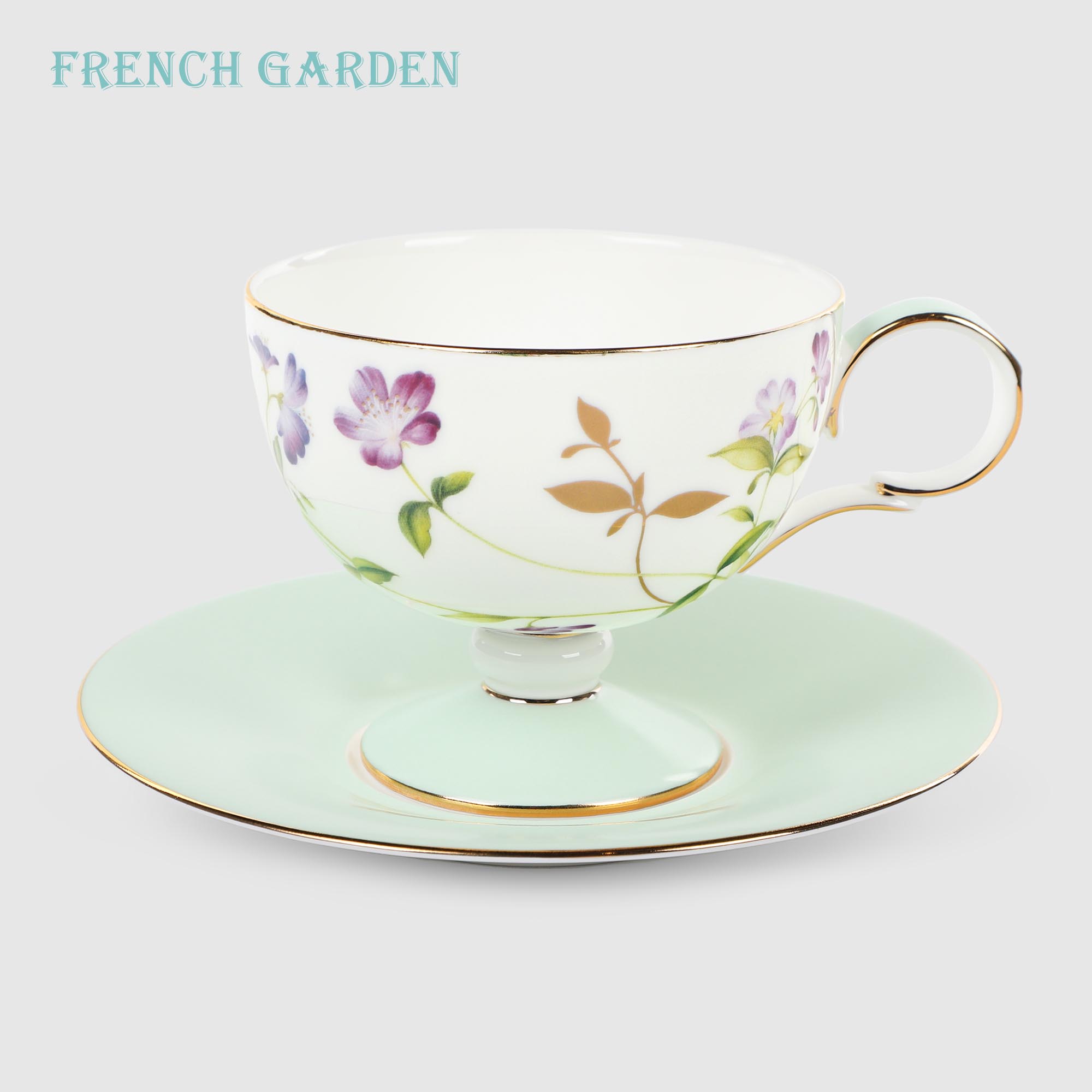 Пара чайная French garden Клематис чашка 220 мл, блюдце 15 см