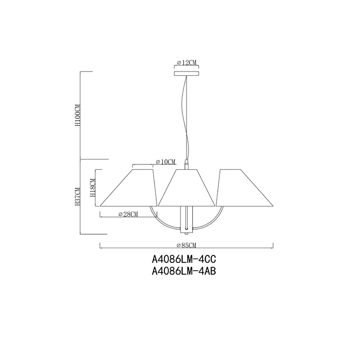 Светильник подвесной Arte Lamp a4086lm-4cc Вид№5