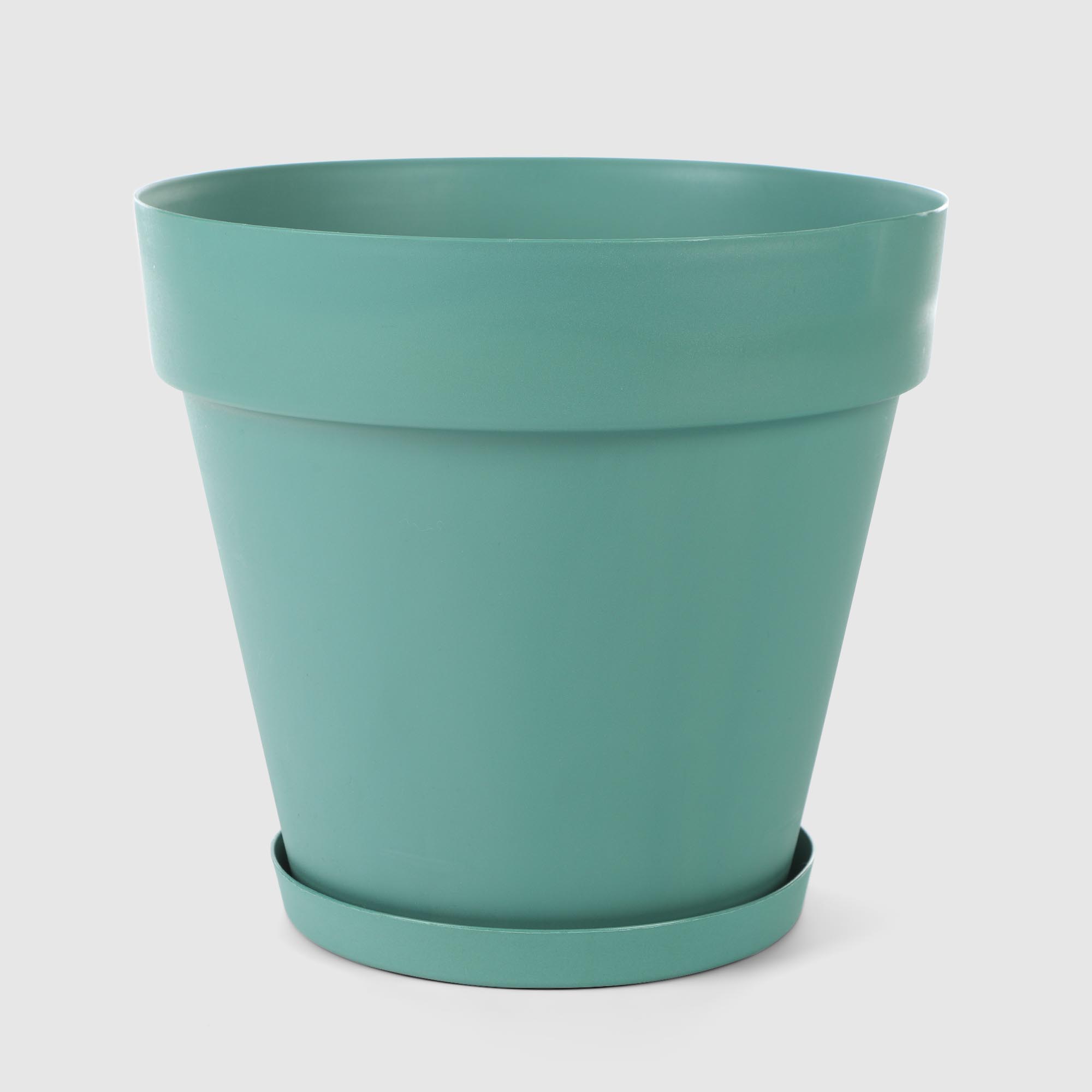 

Горшок Serinova mansion со вставкой и поддоном зеленый 24x22 см