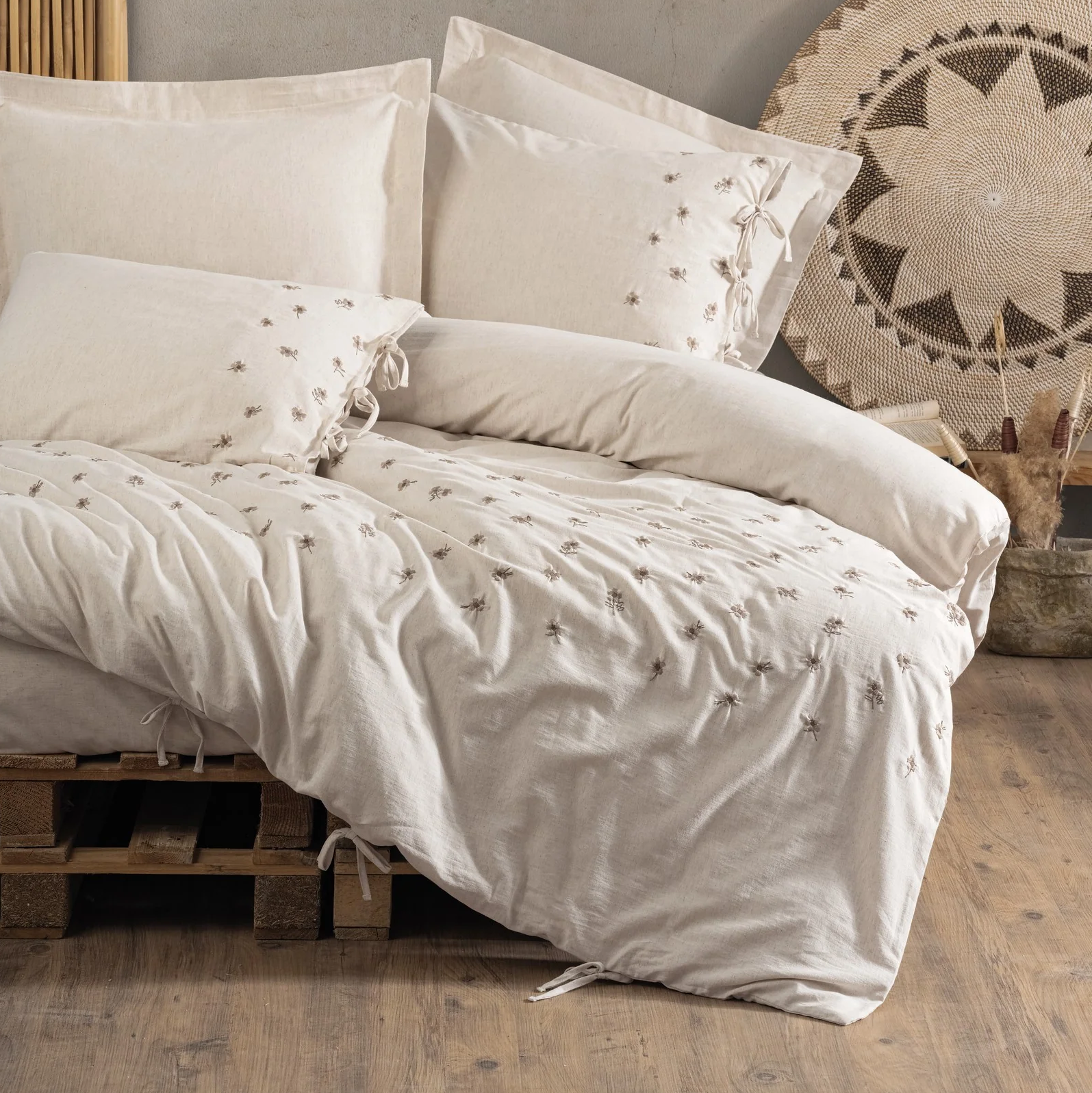 

Комплект постельного белья Cotton Box cotton linen Двуспальный 8680108067871, Белый