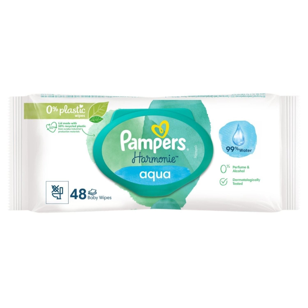 Салфетки влажные Pampers детские Harmonie Aqua 48 шт 379₽