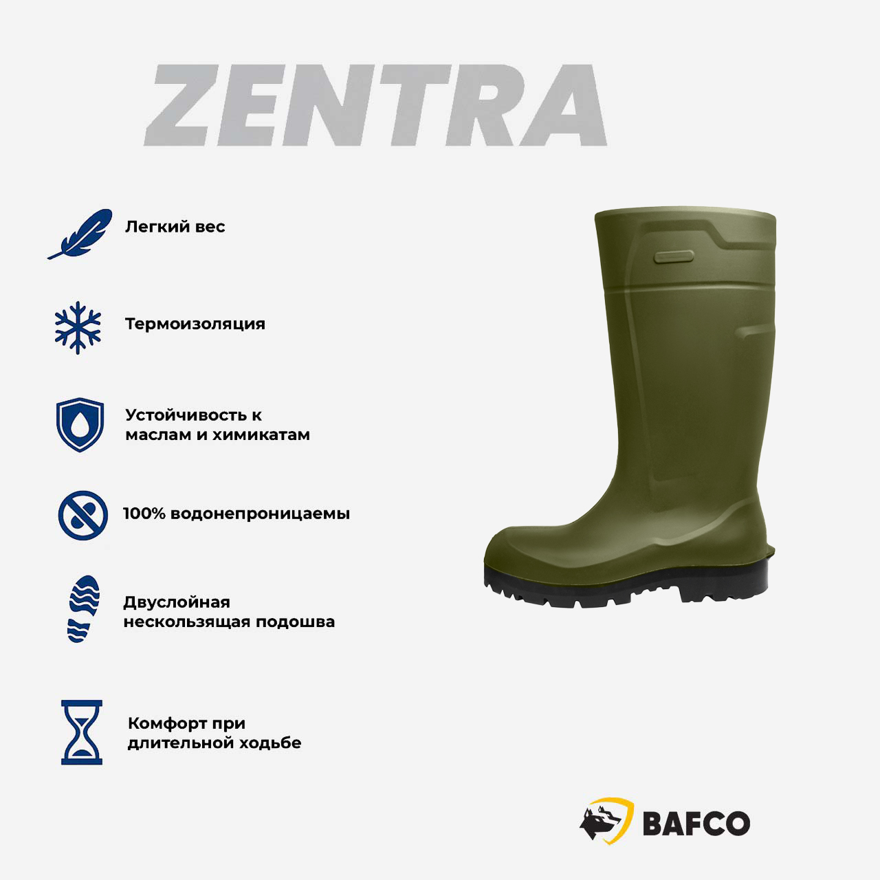 Сапоги женские Bafco полиуретан зеленый р.38
