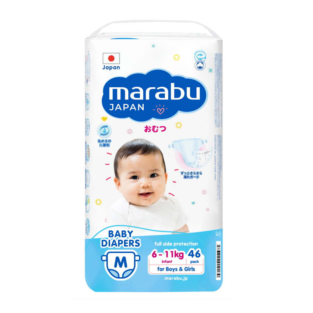 

Подгузники Marabu детские размер М 6-11 кг 46 шт, Белый