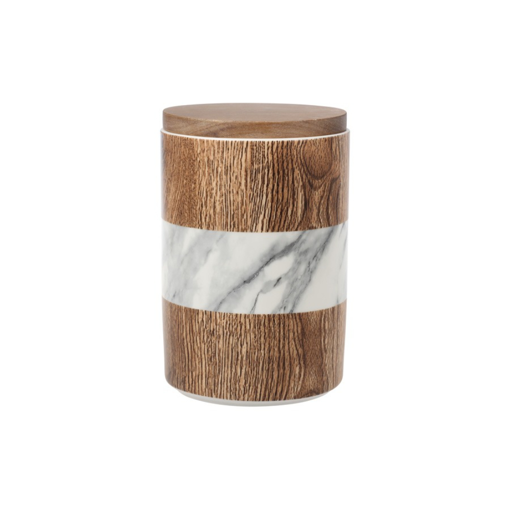 Банка Home & Style для сыпучих продуктов Wood&Marble 16 см