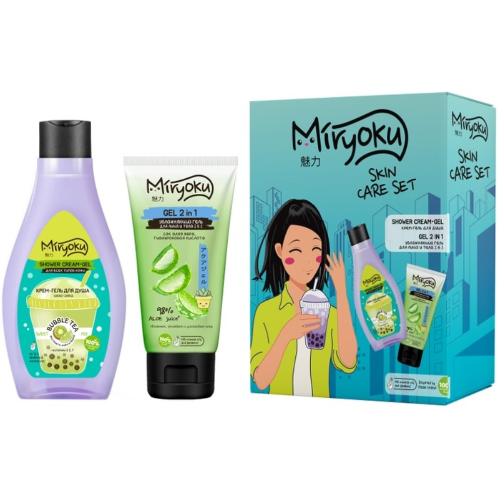 Набор подарочный Miryoku Skin Care Set крем-гель для душа и гель для лица и тела Вид№2