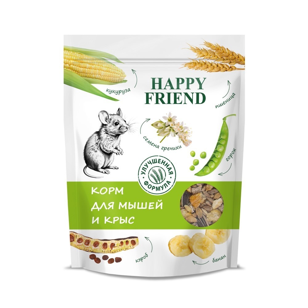 Корм для мышей и крыс Happy Friend 0,5 кг