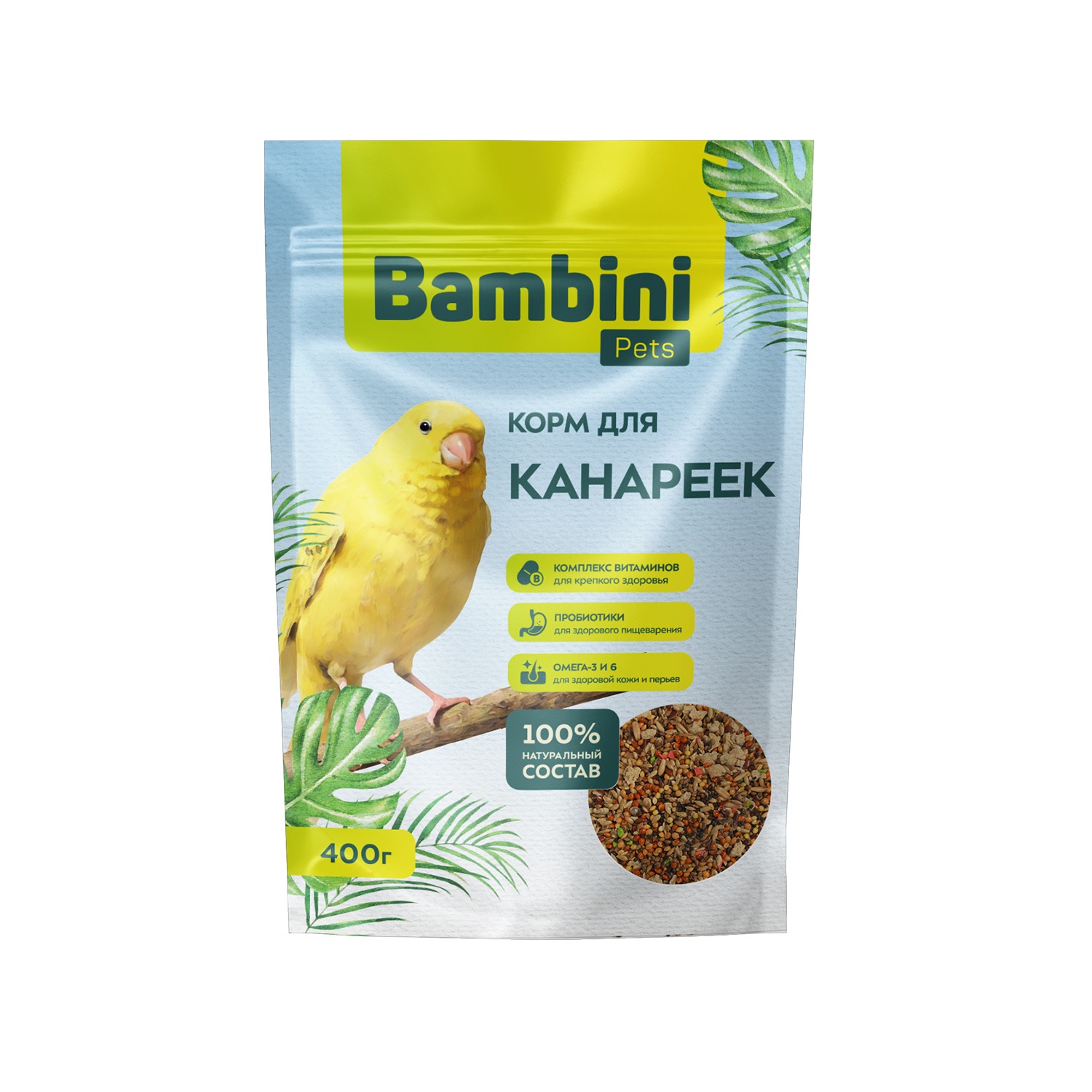 Корм для птиц Bambini Pets для канареек 400 г