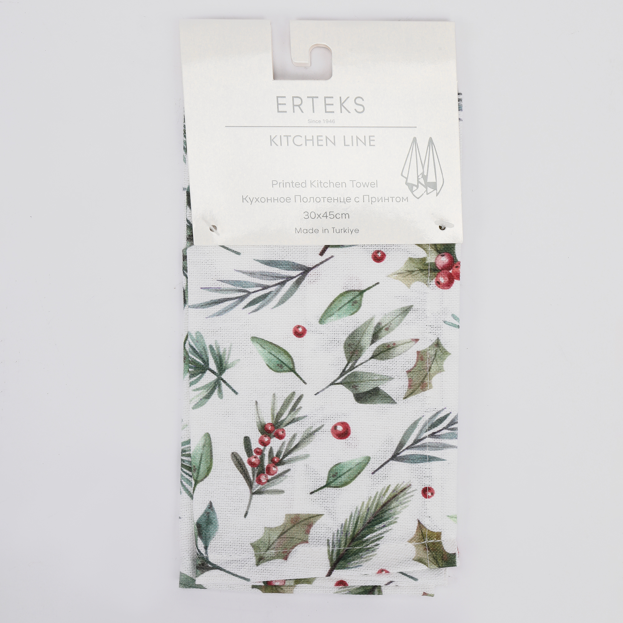 Полотенце кухонное Erteks X-mas остролист 30х45 см 349₽