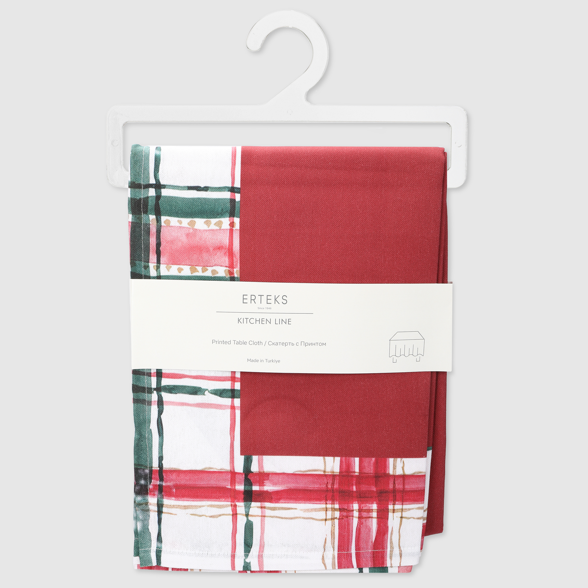 Скатерть Erteks X-mas красная клетка 140х300 см 2490₽