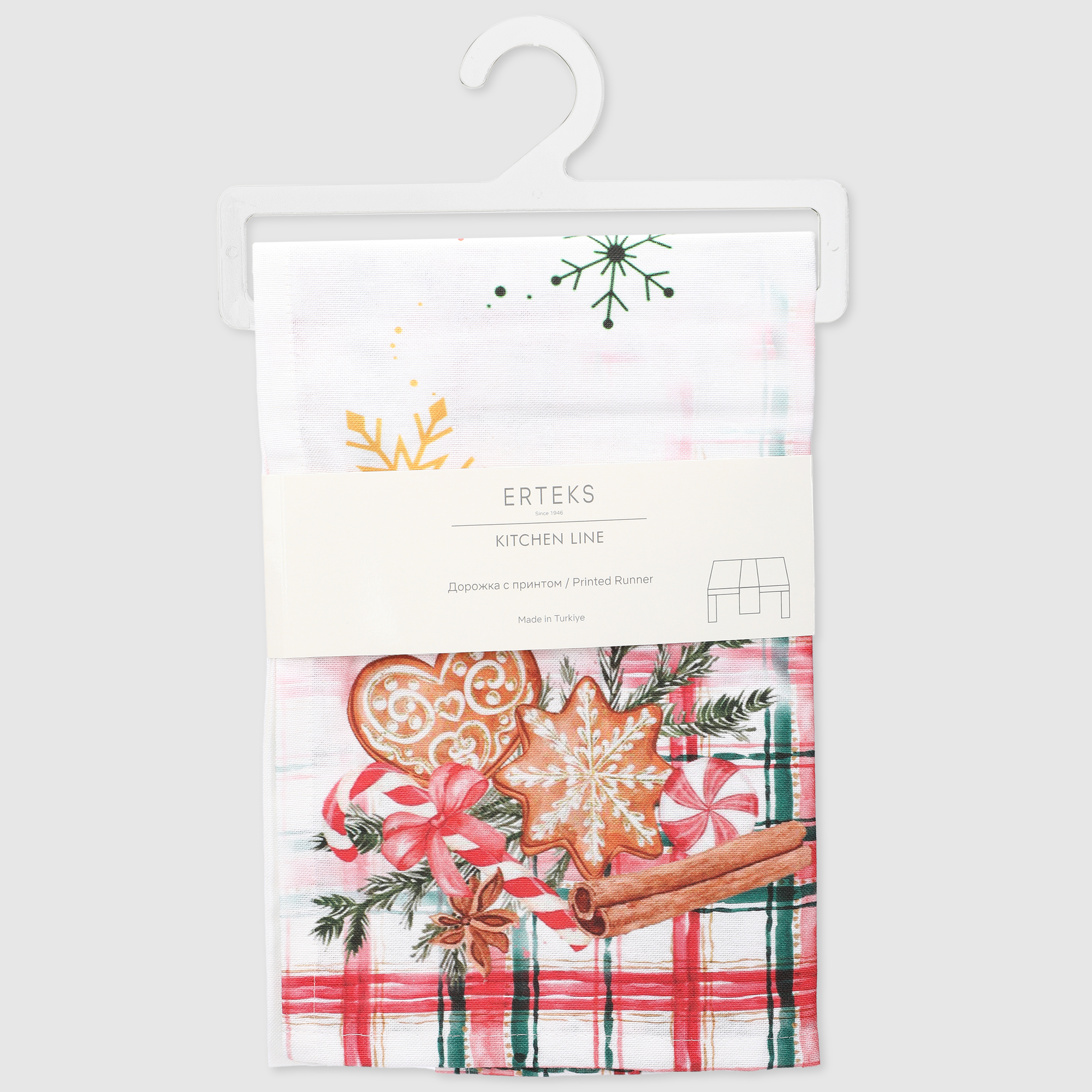 Дорожка Erteks X-mas красная клетка 40х140 см 679₽