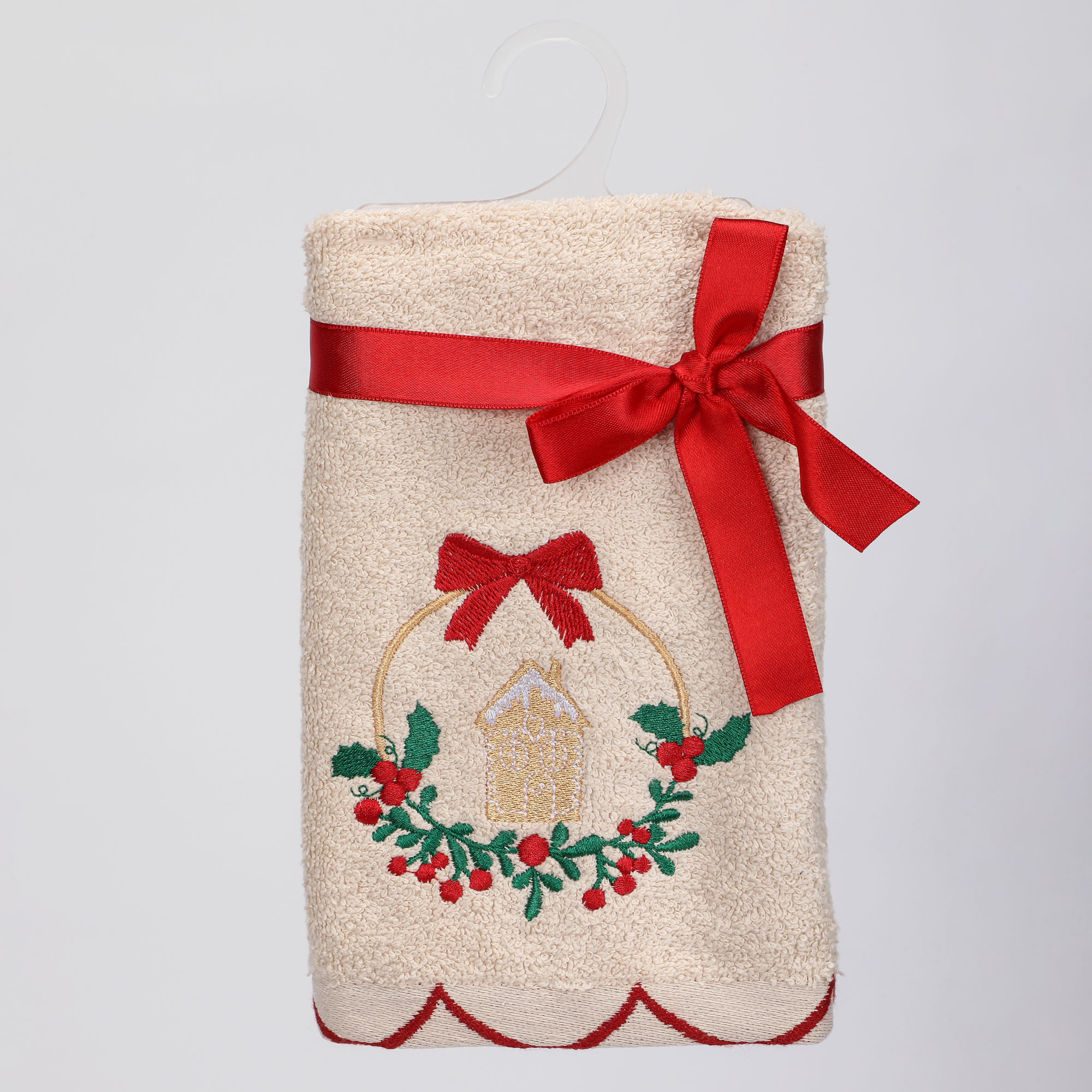 Полотенце Erteks X-mas омела бежевый 40х70 см 799₽