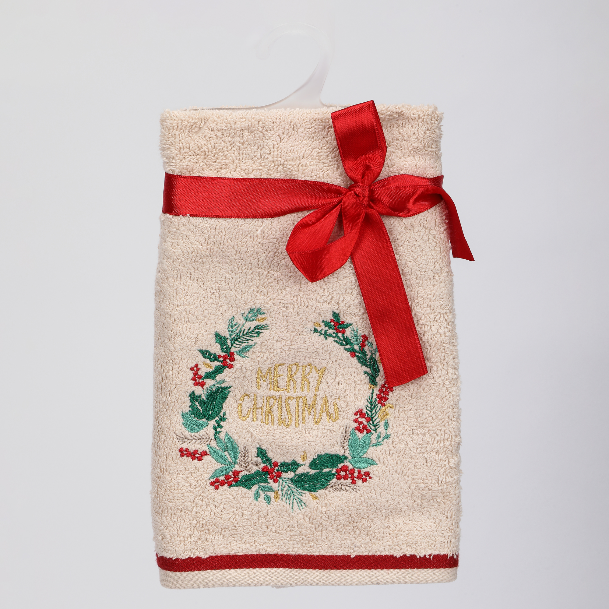 Полотенце Erteks Merry X-mas бежевый 40х70 см 679₽