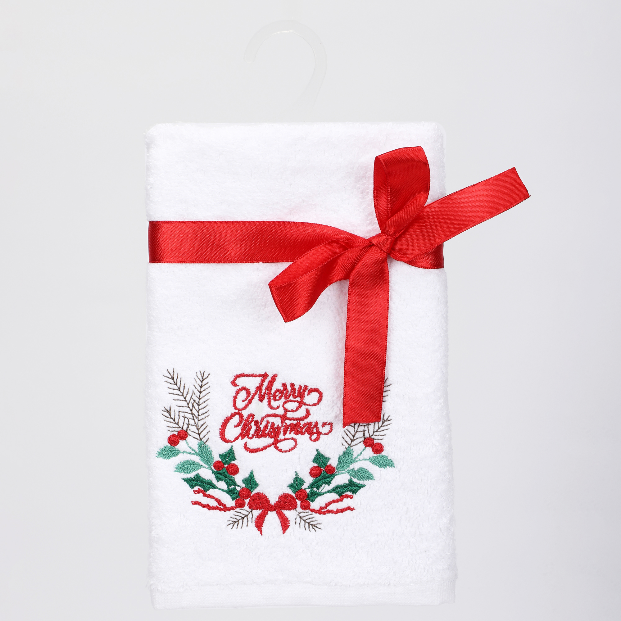 Полотенце Erteks Merry X-mas венок белый 40х70 см 549₽