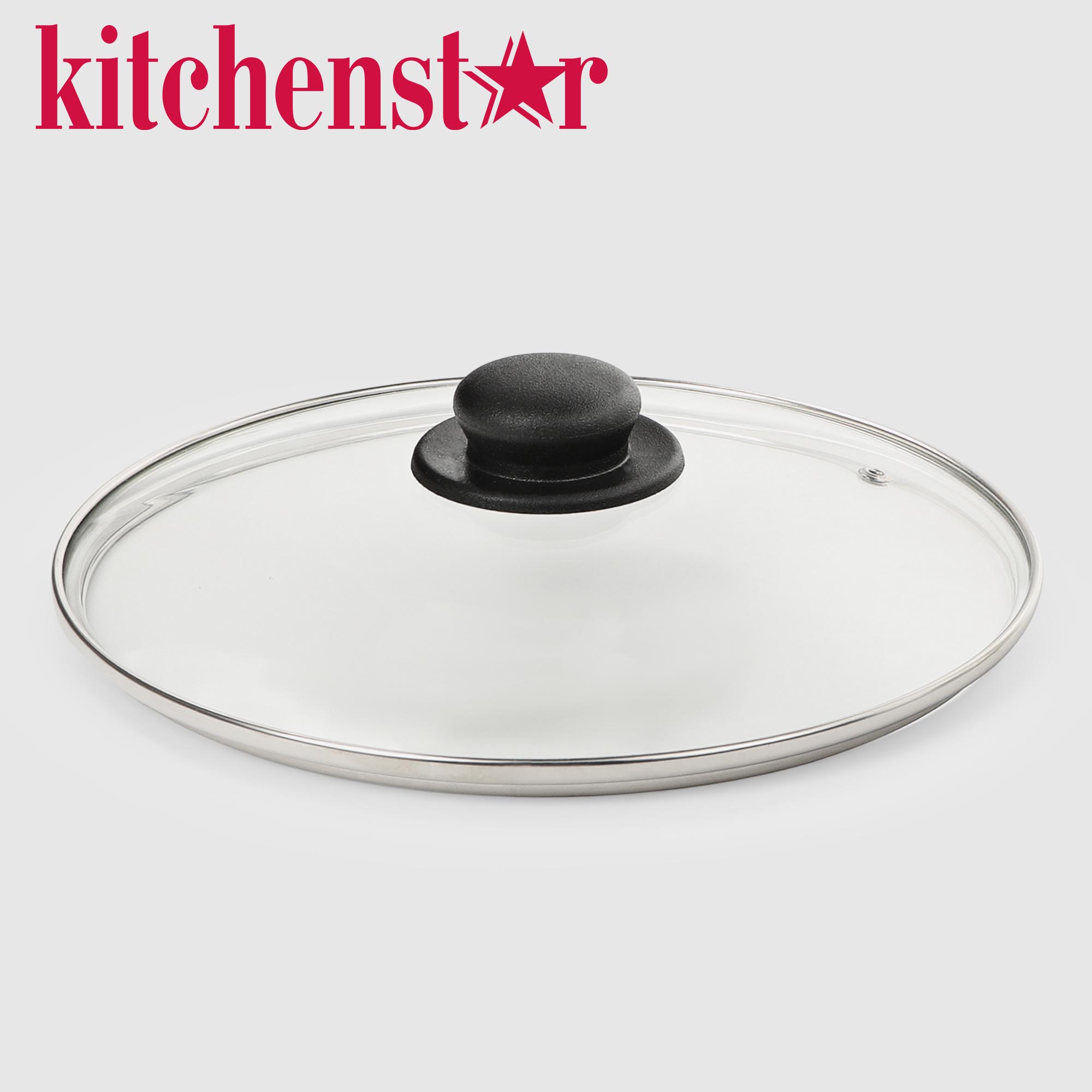 Крышка стеклянная с металлическим ободком 26 см